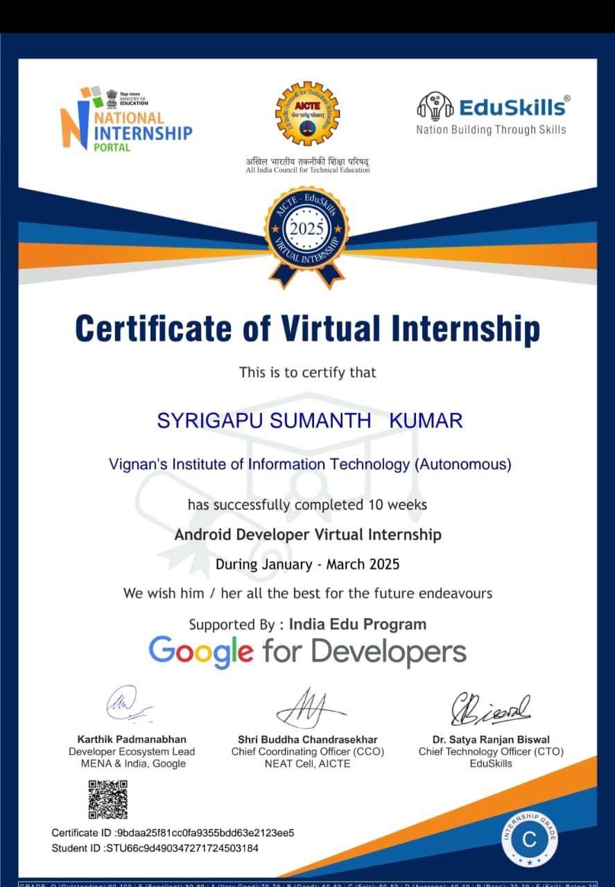 Internship Certificate